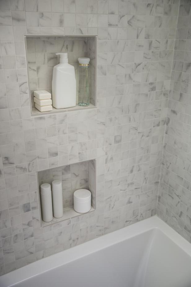 Inset Shower Shelves  HGTV