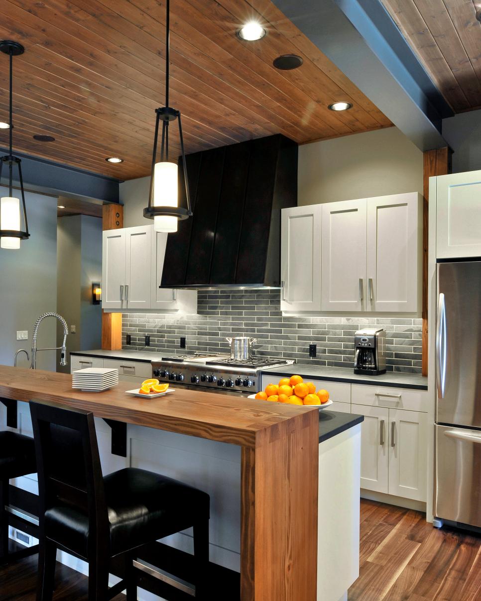 Contemporary Kitchen Features High-Contrast Design | HGTV