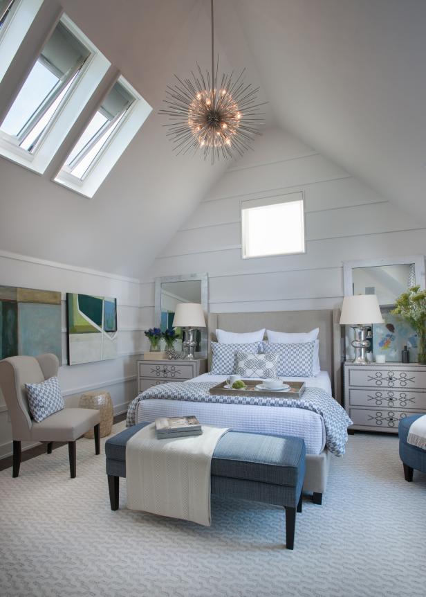 Neutral Master Bedroom With Sloped Ceiling Hgtv