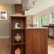 Custom Kitchen Cabinets With Built-In Shelving 