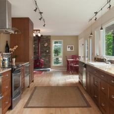 Transitional Kitchen With Woodsy Feel