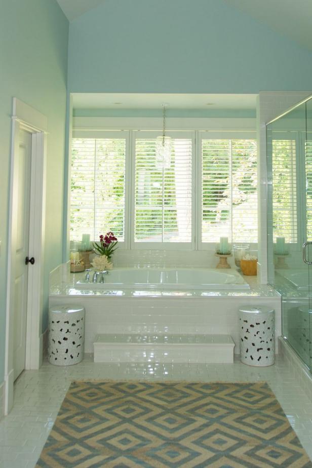 Light Blue Bathroom With SpaLike Bathtub HGTV
