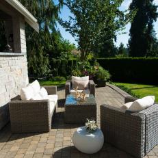 Gorgeous Paver Patio With Contemporary Furniture