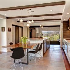 Bright & Airy Open Plan Kitchen With Natural Textures