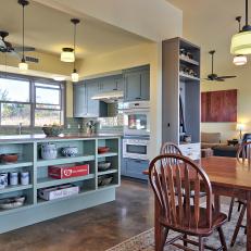 Country Eat-In Kitchen With Casual Dining Area