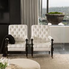 Traditional Black & White Armchairs