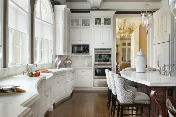 Curved Countertops in Classic Kitchen | HGTV