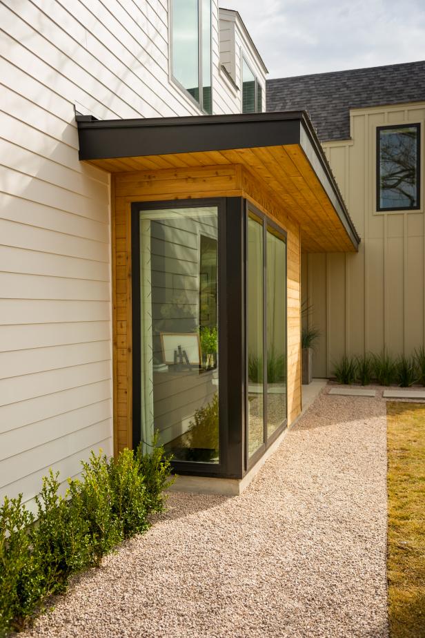 Front Windows and Gravel Pathway | HGTV