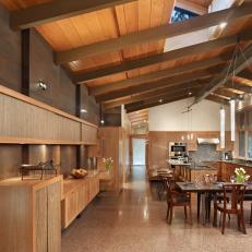 Contemporary Open Plan Kitchen and Dining Room