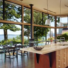 Open, Contemporary Kitchen With Outdoor Access 