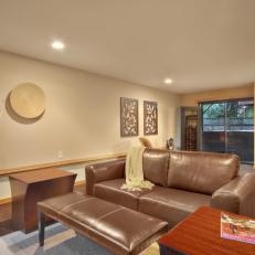 Modern Family Room With Rich Brown Accents