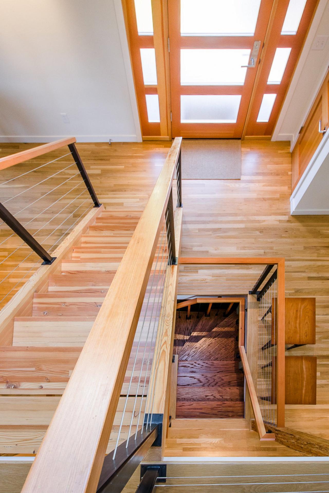 Asian Stairwell With Cable Railing HGTV