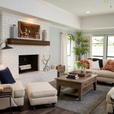 Renovated Living Room with Dark Wood Flooring 