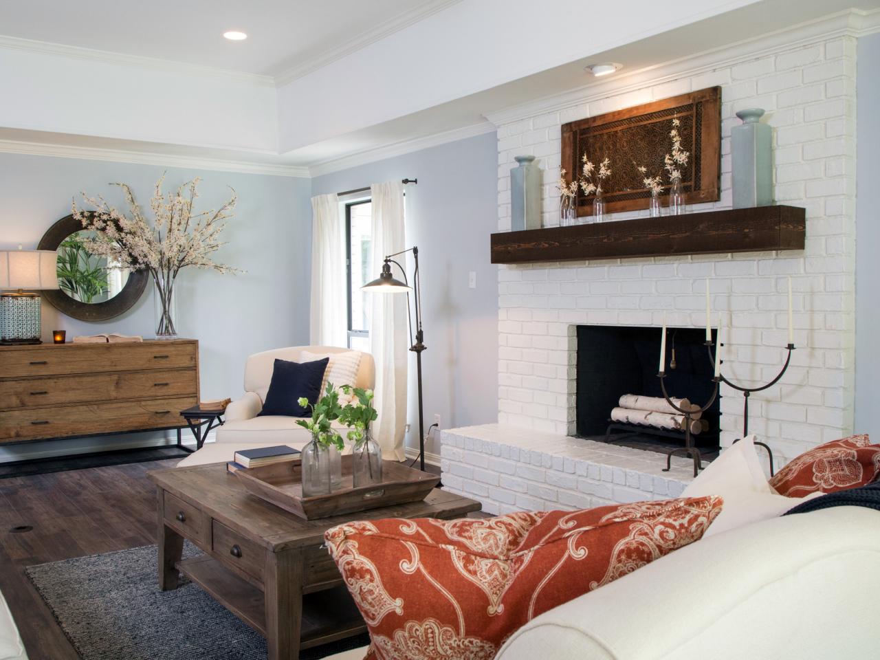 How To Paint A Brick Fireplace White, White Brick Fireplace Wall