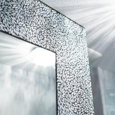 Full-Length Bathroom Mirror With Glass Foliage Tile