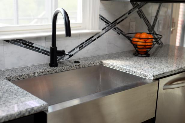 Stainless Steel Farmhouse Sink With Black Faucet HGTV