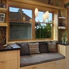 Comfy Window Seat in Contemporary Kitchen