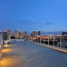 Contemporary Rooftop Terrace Overlooks City