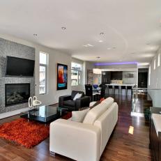 Contemporary Living Room Has Open Floor Plan