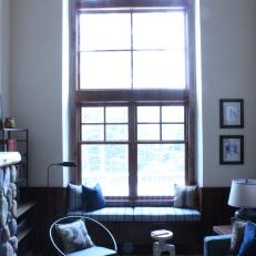 Built-In Window Seat in Rustic Living Room