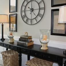 Black Console With Buffet Lamps