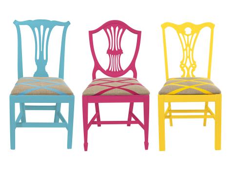 How to Paint Bright Mismatched Chairs