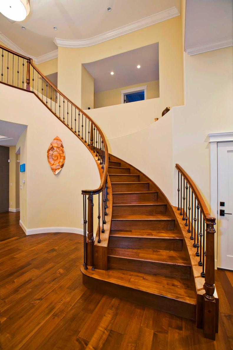 Curving Wood Staircase