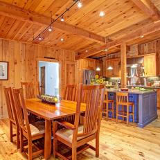 Captivating Cedar Kitchen Features Casual Dining Area