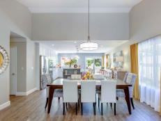 Chic Dining Area in Bright, Contemporary Kitchen