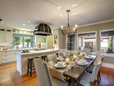 Neutral Transitional Eat-In Kitchen With Neutral Dining Space