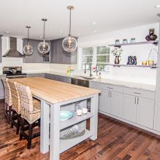 Transitional Gray Kitchen With Ample Cabinet Space