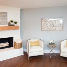Living Room With Painted Fireplace 