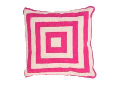pink and cream print pillow