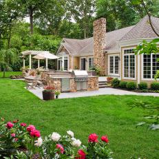 Landscaped Backyard With Spanish-Influenced Patio