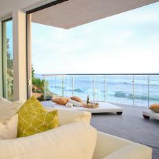 Patio With Glass Wall and Ocean View