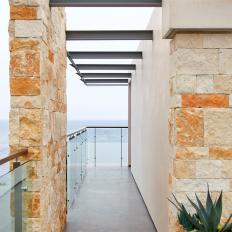 Contemporary Glass Balcony With Ocean View