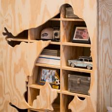 Wooden Shelf With Cutout