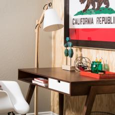 Brown and White Contemporary Wood Desk 
