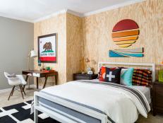 To help a 9-year-old fall in love with his basement bedroom, J&J Design Group drew inspiration from the surf and skateboard culture of Southern California and the West Coast. Now this boy's bedroom is a cool, unique retreat that's all his own.