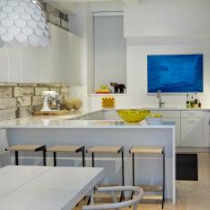 Mod Apartment Kitchen Features Bar Seating