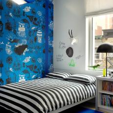 Kids Room With Striped Bedding