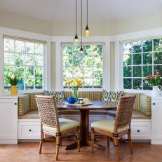 Light-Filled Breakfast Nook Features Banquette Seating