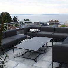 Contemporary Patio With Sleek Black Sectional