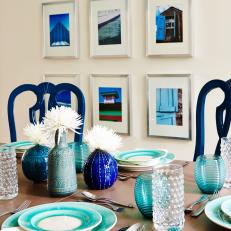 Bright Blue and Turquoise Dining Room From Sarah Sees Potential