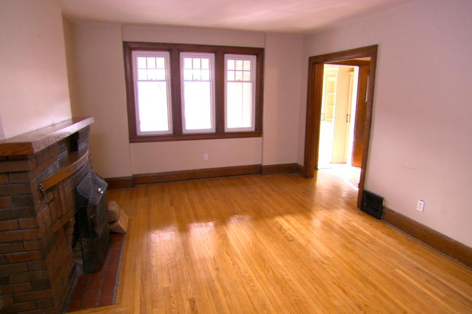 Before: Dark and Cramped Living Room
