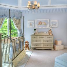 Baby Blue Nursery With Elegant, Regal Design