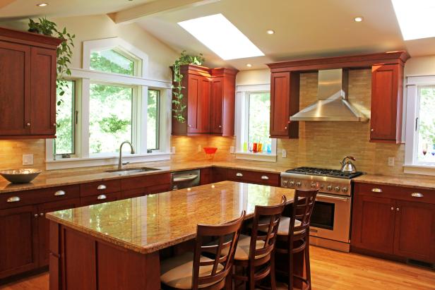 Beautiful Craftsman Kitchen Boasts Cathedral Ceiling