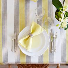Yellow and White Cottage-Style Dining Table From Sarah Sees Potential
