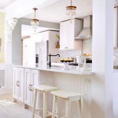White, Open Plan Kitchen From Sarah Sees Potential