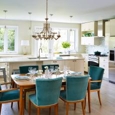 Chic Open Plan Kitchen and Dining Room From Sarah Sees Potential
